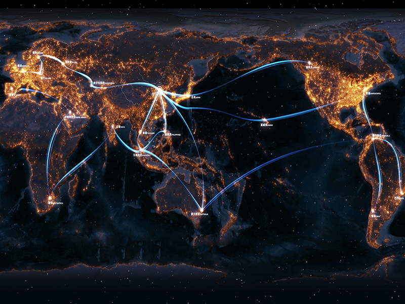 Global service network - Earth view
